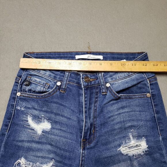 KANCAN Alexis Med Dark Wash High Rise Distressed Destroyed Skinny Jeans 25 / 3 - Picture 11 of 13